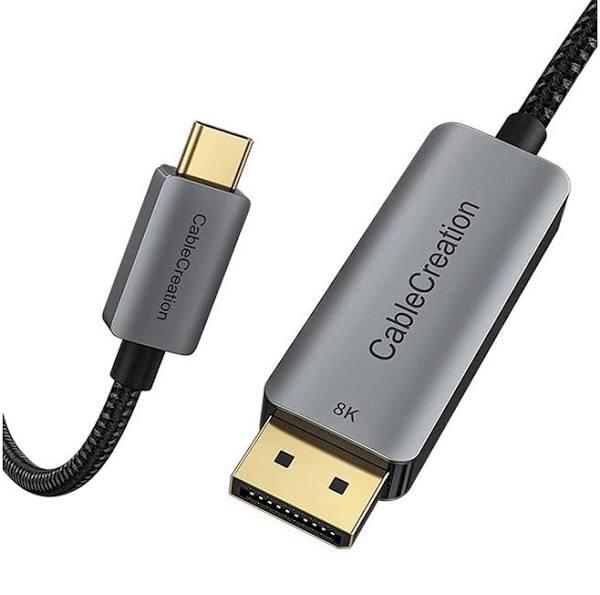 CableCreation USB Type C to DP 1.4 DisplayPort Cable 1.83m Thunderbolt 8K 60Hz Macbook - Aluminium Grey