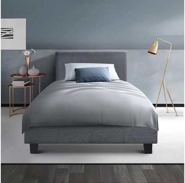 Neo Bed Frame Fabric - Grey King Single - AfterPay & zipPay Available