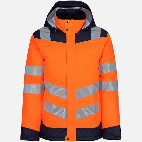 Regatta Unisex Adult Pro Thermogen Hi-Vis Heated Jacket Orange/Navy XL