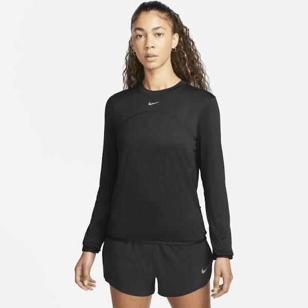 Nike - Women's Black Basic T-shirts - Dri-FIT Swift Element UV Crew Neck Top - Size L at The Iconic