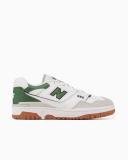 New Balance White & Green 550 Sneakers