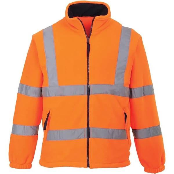 Portwest Workwear Mens Hi-Vis Mesh Lined Fleece Orange Large