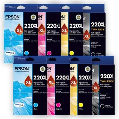 8 x Epson 220XL C13T294192-C13T294492 High Yield Genuine Ink Cartridges Combo [2BK,2C,2M,2Y]