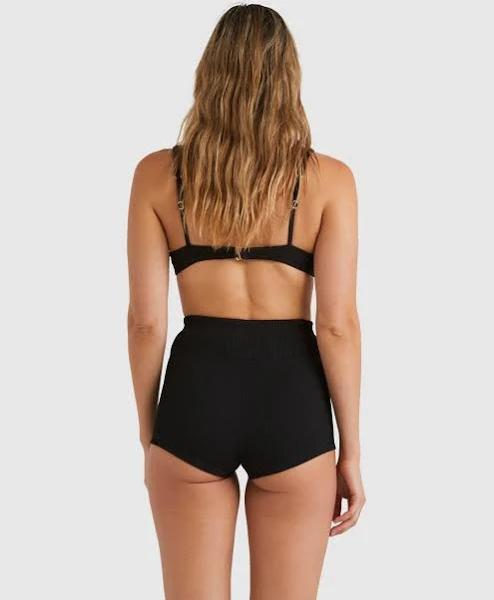 Billabong - Womens Tanlines Surf Short Bikini Bottom - Black - Size M/10