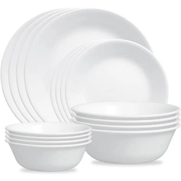 Corelle Vitrelle Winter Frost Dinner Set 16pc White