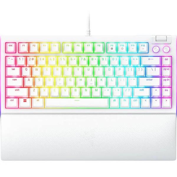 Razer - BlackWidow V4 75% Wired Orange Switch Gaming Keyboard with Hot-Swappable Design - White