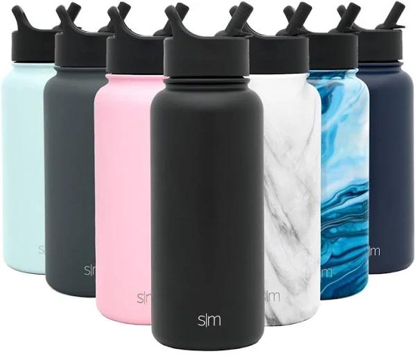 Simple Modern 32 oz Summit Water Bottle With Straw Lid - Gifts For Men & Women Hydro Vacuum Insulated Tumbler Flask Double Wall Liter - 18/8