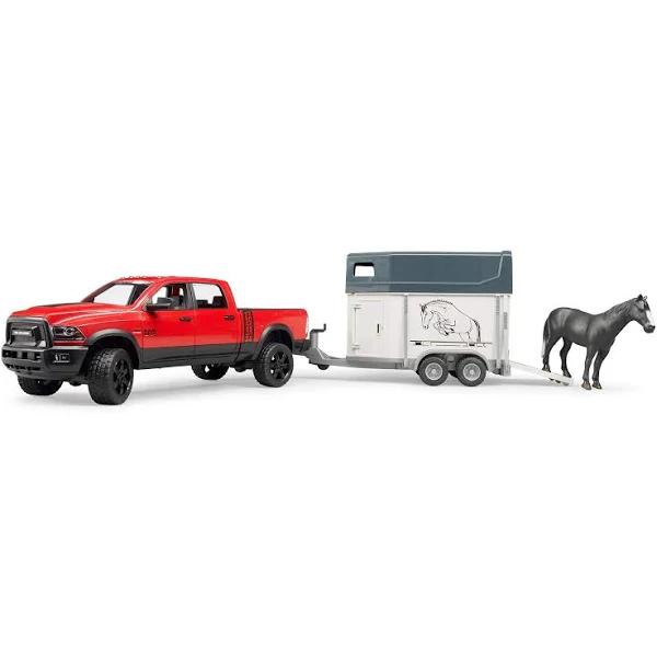 Bruder 1:16 RAM 2500 Power Wagon With Horse Trailer & Horse