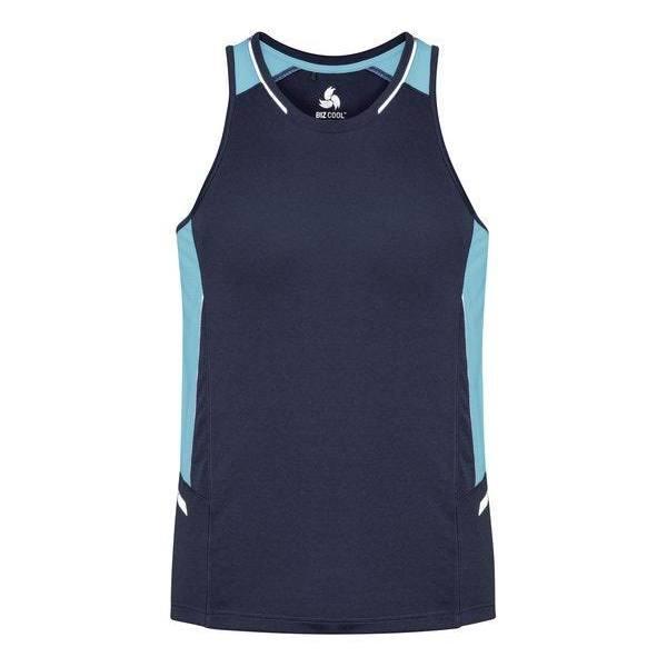 Biz Collection SG702M Renegade Mens Singlet S / Navy/Sky/Silver