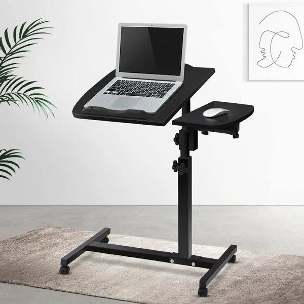 Artiss Laptop Table Desk Adjustable Stand with Fan - Black