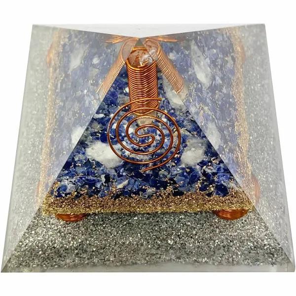 Crystal Wonderland Sodalite Clear Quartz Point Generator Orgonite Pyramid - AfterPay & zipPay Available