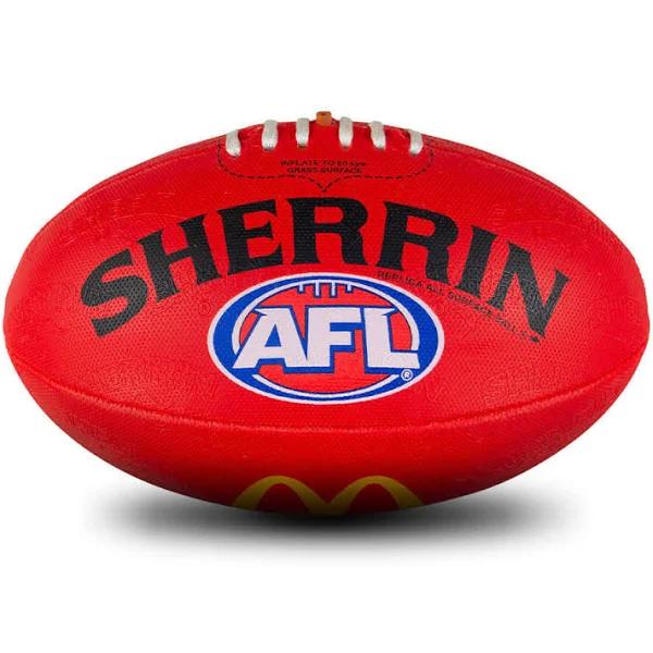 Sherrin AFL Replica All Surface Synthetic Football McDonalds Red / 4