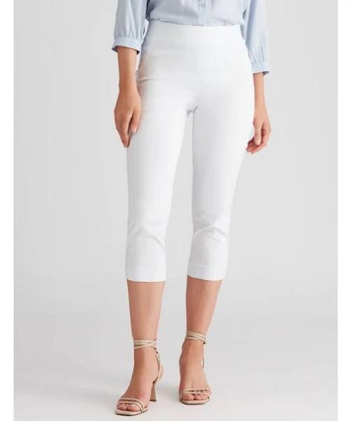 Katies Crop Classic Pants - White - Womens Trousers - Size 18 - Ezibuy