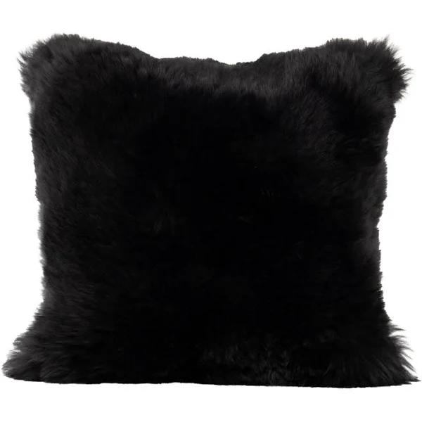 Naturally Sheepskins New Zealand Sheepskin Cushion Cover in Black