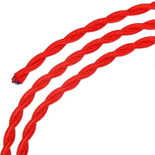 Twisted Cloth Covered Wire 2 Core 18AWG 10m/32.8ft,Electrical Cable,Red | Harfington