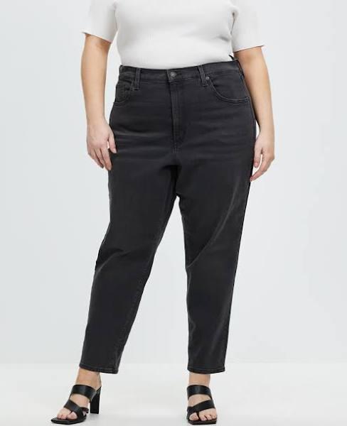 Levi's Curve High Waisted Mom Jeans Say No Go Black 18