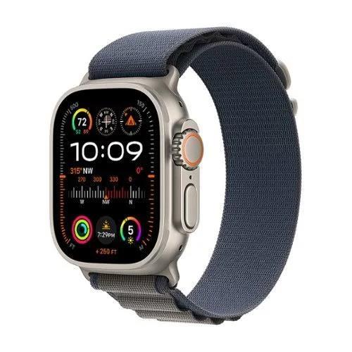 Apple - Apple Watch Ultra 2 GPS Cellular 49mm Titanium Case with Blue Alpine Loop - Small - Titanium - MREK3LL/A - 194253827177