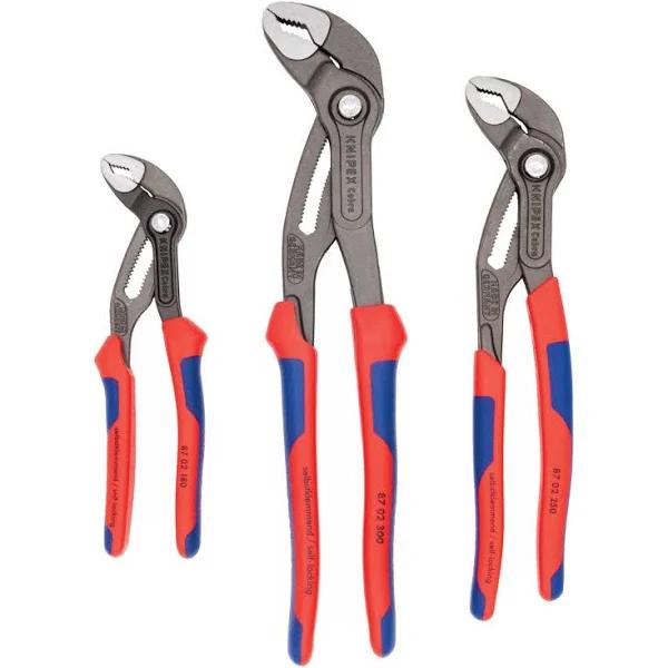 Knipex 9K 00 80 05 US 3 Piece multi-component Pliers Cobra Set (7, 10, & 12)