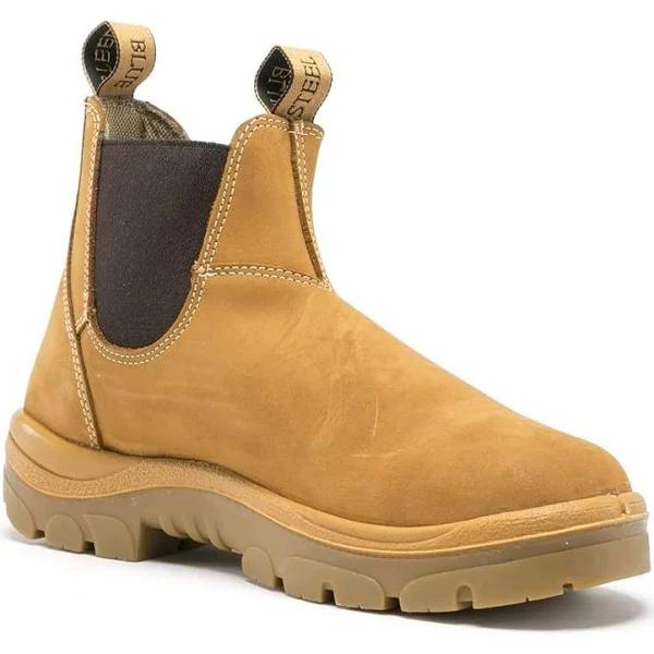 Steel Blue Men's Hobart Elastic Sided Ankle Work Boots- Wheat - Size AU/UK 8.5