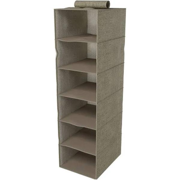 Flexi Storage Wardrobe Ash 6 Shelf Hanging Organiser