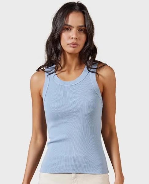 Academy Brand Essential Rib Tank XS Powder Blue AU499077