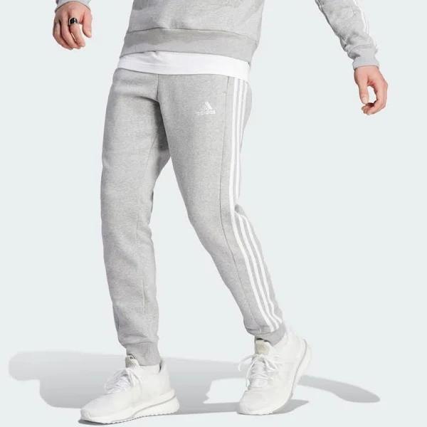 Adidas Essentials Fleece 3-Stripes Tapered Cuff Pants Grey L - Men Lifestyle Pants