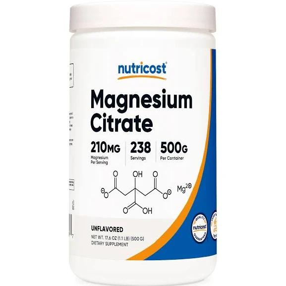 Nutricost, Magnesium Citrate, Unflavored, 17.6 oz (500 g)