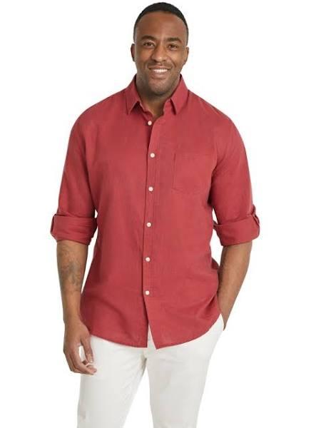 Johnny Bigg Anders Linen Shirt in Chilli Red 8XL