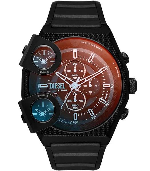 Diesel Men's Sideshow Chronograph Black Silicone Watch 51mm