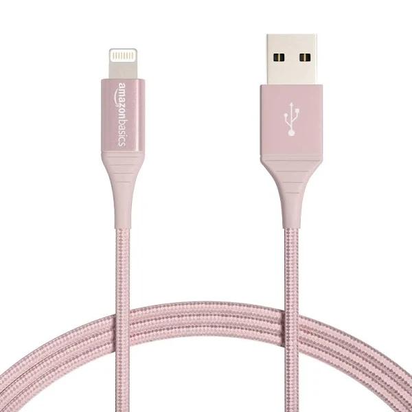 Amazon Basics iPhone Charger Cable, Nylon USB-A to Lightning, MFi Certified, For Apple iPhone 14 13 12 11 x XS Pro, Pro Max, Plus, Ipad, 10,000 Bend