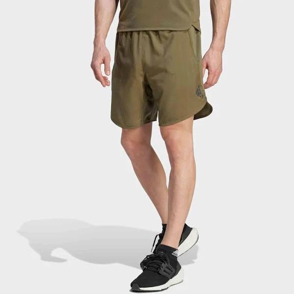 adidas-Designed For Training Shorts-Men-Olive Strata-L 5"