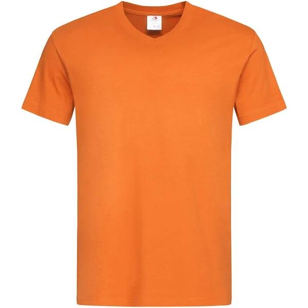 Stedman Mens Classic V Neck Tee Orange Mens Tee