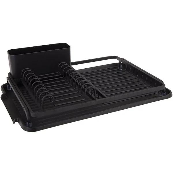 D.Line Aluminium Dish Rack with Draining Board - Black