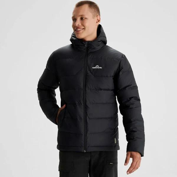 Kathmandu Epiq Men's 600 Fill Hooded Down Jacket | Black Puffer Jacket - L