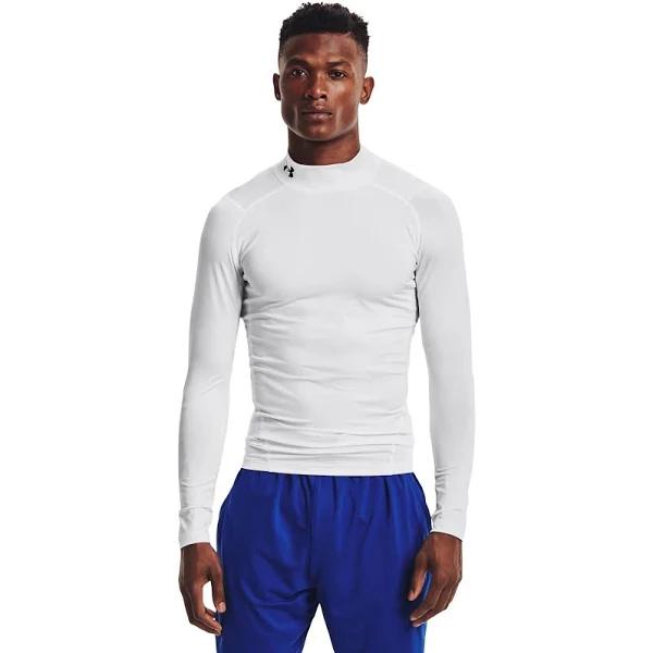 Under Armour HeatGear Compression Mock Long Sleeve T-Shirt White - L