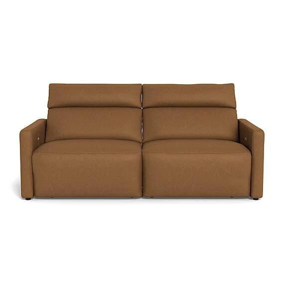 Ridley Leather Electric Modular Sofa Camel by Freedom, 100% Leather