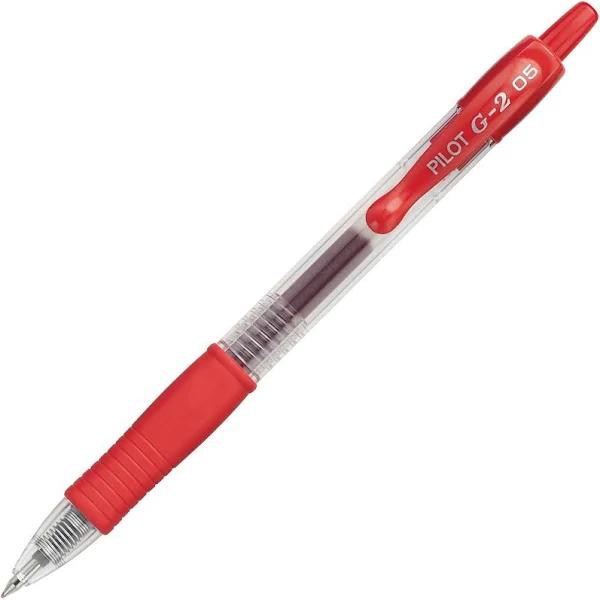 Pilot 31004 G2 Gel Roller Ball Pen, Retractable, Red Ink, 0.5mm Extra Fine, Dozen