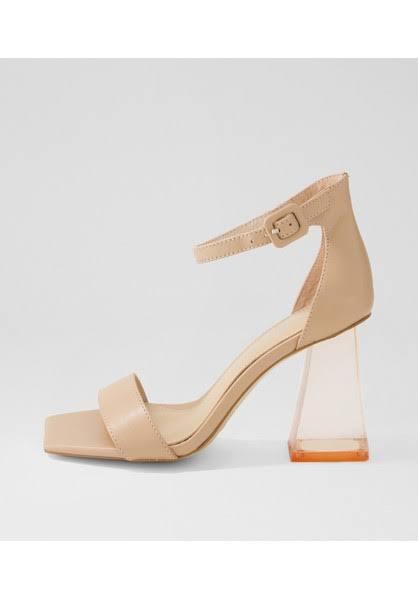 David Jones Midas Messaa Nude Leather Sandals in Neutral, Size 40 EU