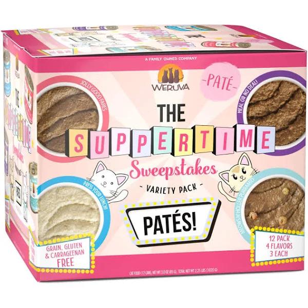 Weruva Pate The Suppertime Sweepstakes Variety Pack Wet Cat Food 12 CT