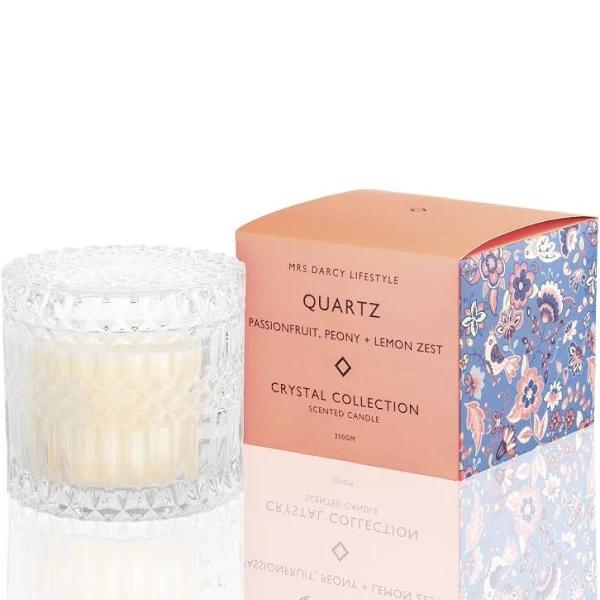 Mrs Darcy Crystal Candle : Quartz - Passionfruit, Peony & Lemon Zest