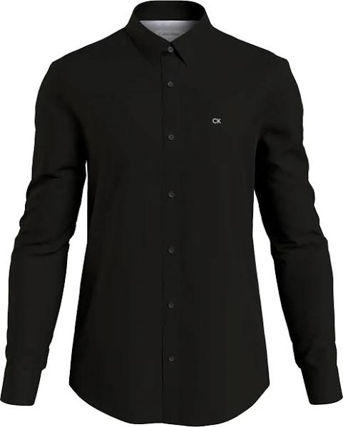 Calvin Klein Stretch Poplin Slim Shirt in Black XL