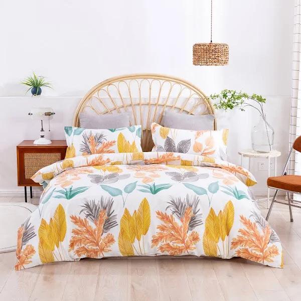 Dreamaker Autumn 100% Cotton Quilt Cover Set-Double