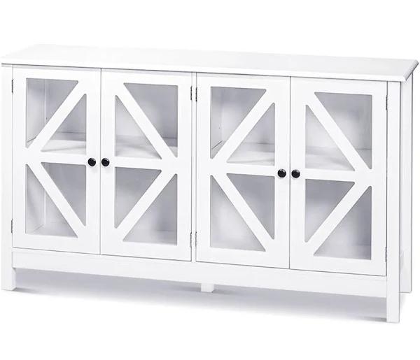 Hamptons Buffet Sideboard Glass Door White