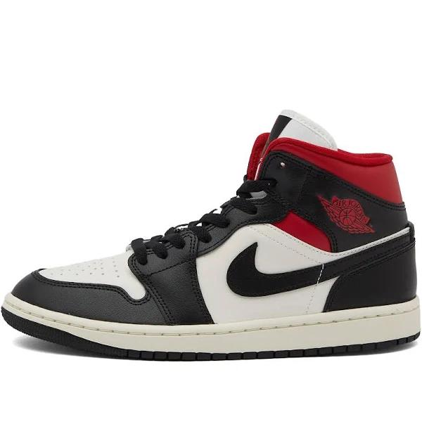 (Women) Air Jordan 1 Mid 'Black Sail Gym Red' BQ6472‐061