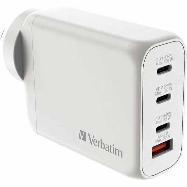 Verbatim USB Charger 100W 3C+1A GaN 95 PCR - White