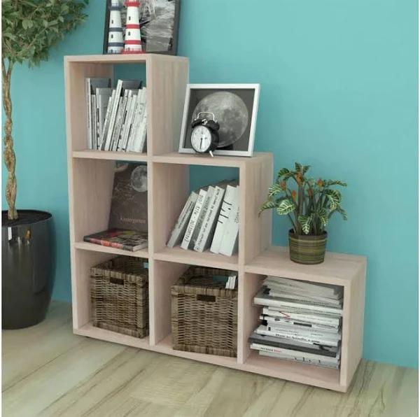 6 Cube Shelf Staircase Bookcase Storage Display Unit Book Shelf Furniture - AfterPay & zipPay Available