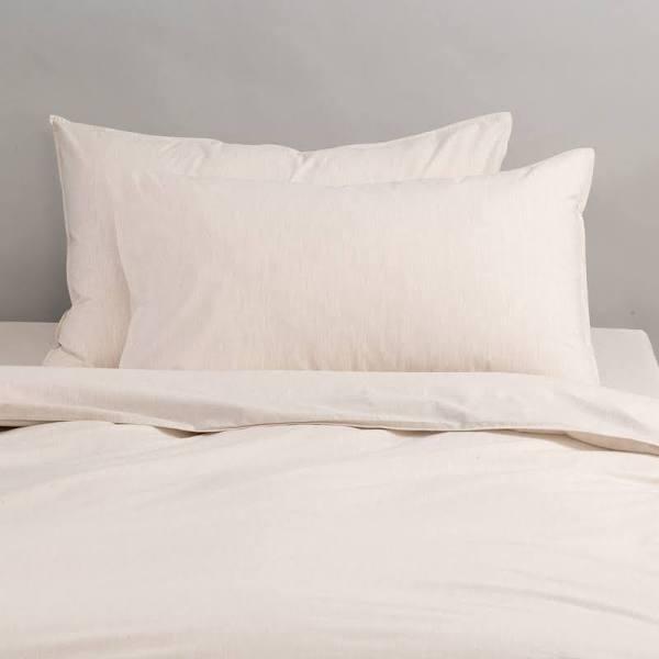 Canningvale Quilt Cover Set - Oatmeal Melange, Double, Cotton