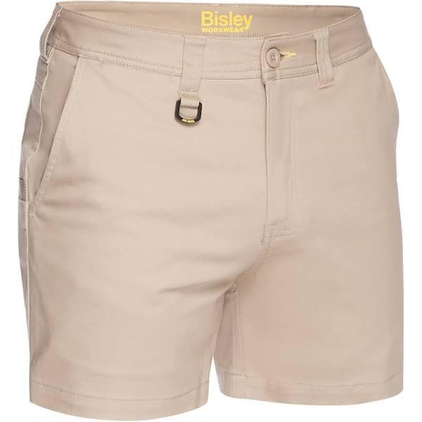 Bisley Mens Stretch Cotton Short Shorts (BSH1008) 127 / Stone