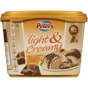 Peters Light & Creamy Choc Caramel & Vanilla Swirl Ice Cream 1.8L