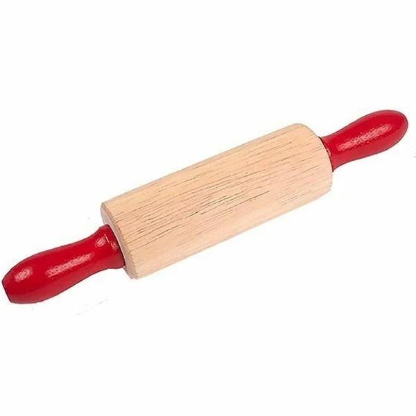 Small Wood Rolling Pin Pastries Baking Tool Pastry Chef Red 20.5cm Total Length - AfterPay & zipPay Available